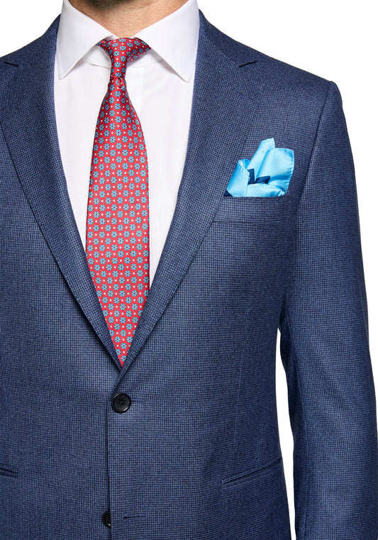 Blue Houndstooth Wool Flannel Blazer 4