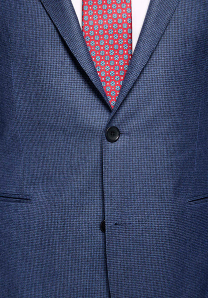 Blue Houndstooth Wool Flannel Blazer 7