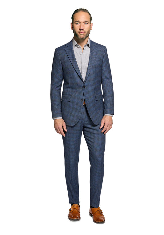 Steel Blue Houndstooth Flannel Suit 5