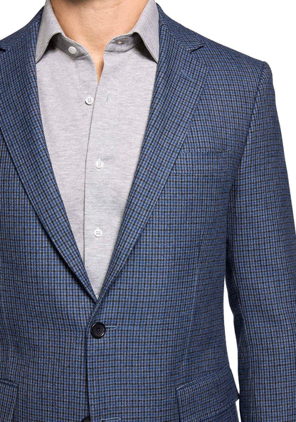 Steel Blue Houndstooth Flannel Blazer 4