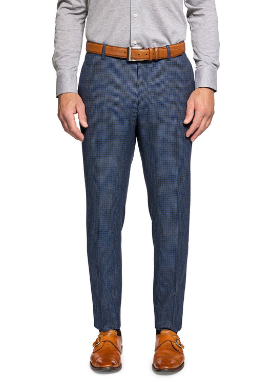 Steel Blue Houndstooth Flannel Dress Pants 7