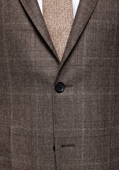 Brown Glen Plaid Merino Flannel Blazer 7
