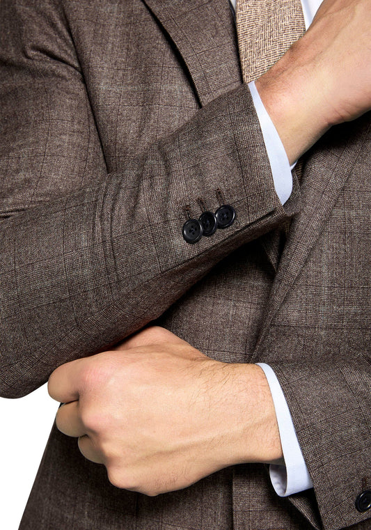 Brown Glen Plaid Merino Flannel Suit 1