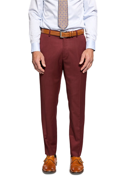 Stretch Burgundy Custom Dress Pants – Black Lapel