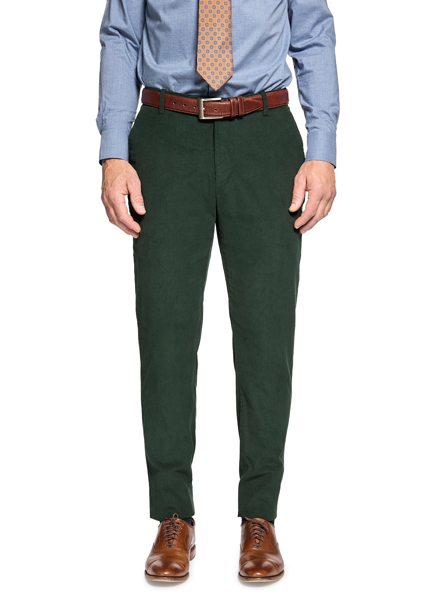 Green Corduroy Custom Suit – Black Lapel