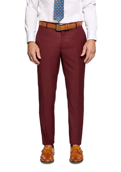 red dress pants men Solid Burgundy Custom Dress Pants