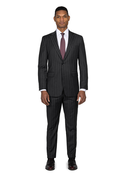 Stretch Black Chalk Stripe Blazer 1