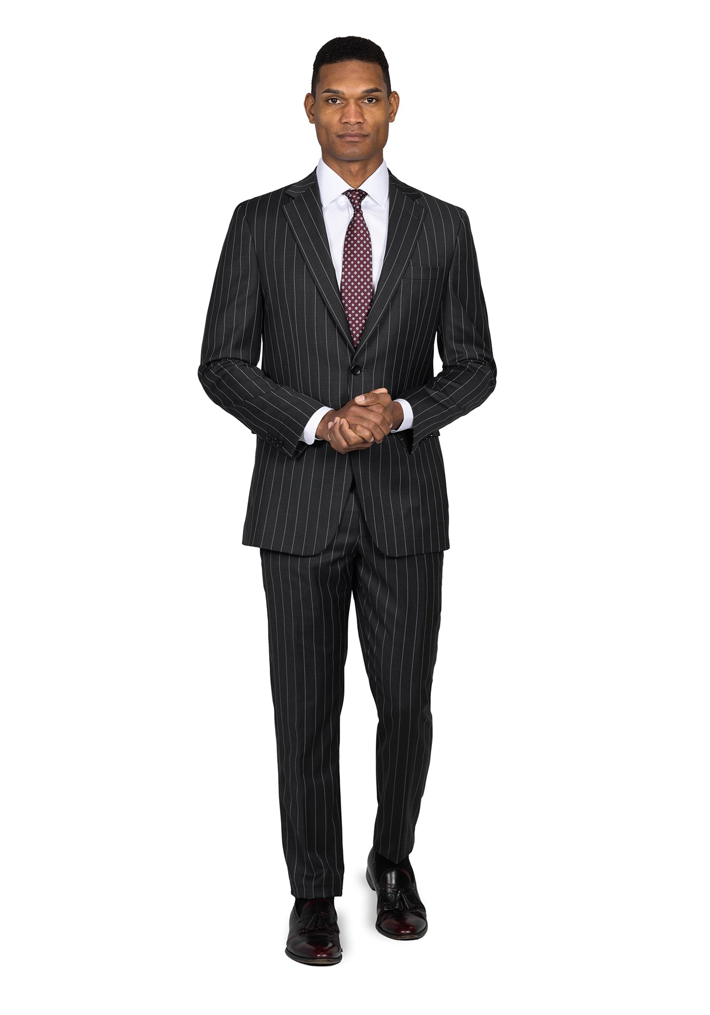 Stretch Black Chalk Stripe Blazer 2