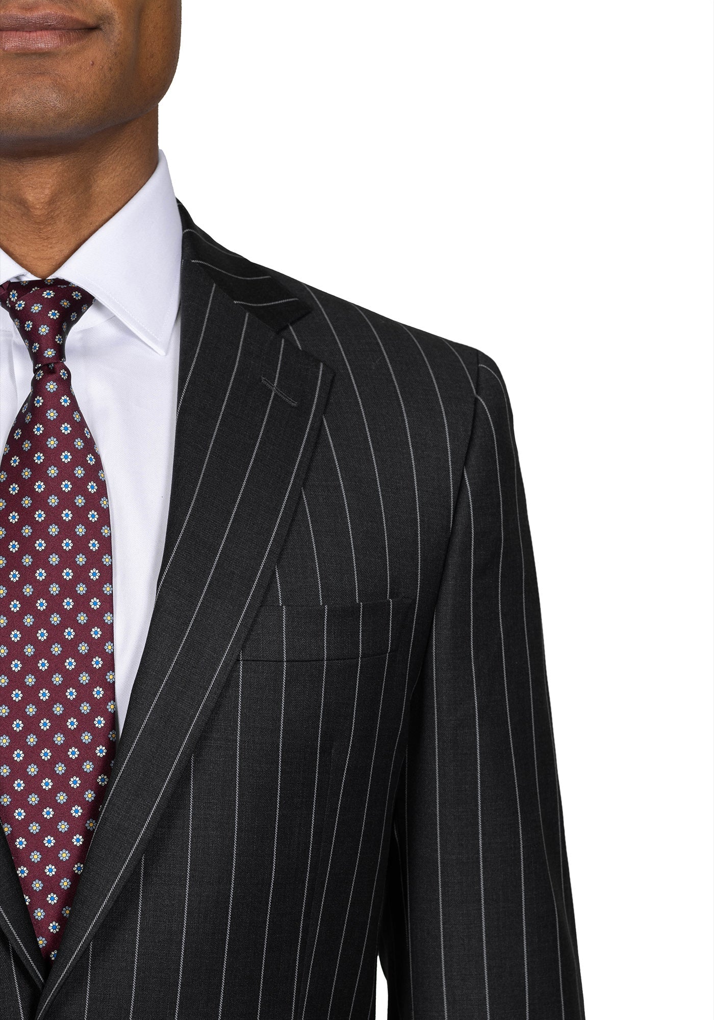 Stretch Black Chalk Stripe Blazer 3