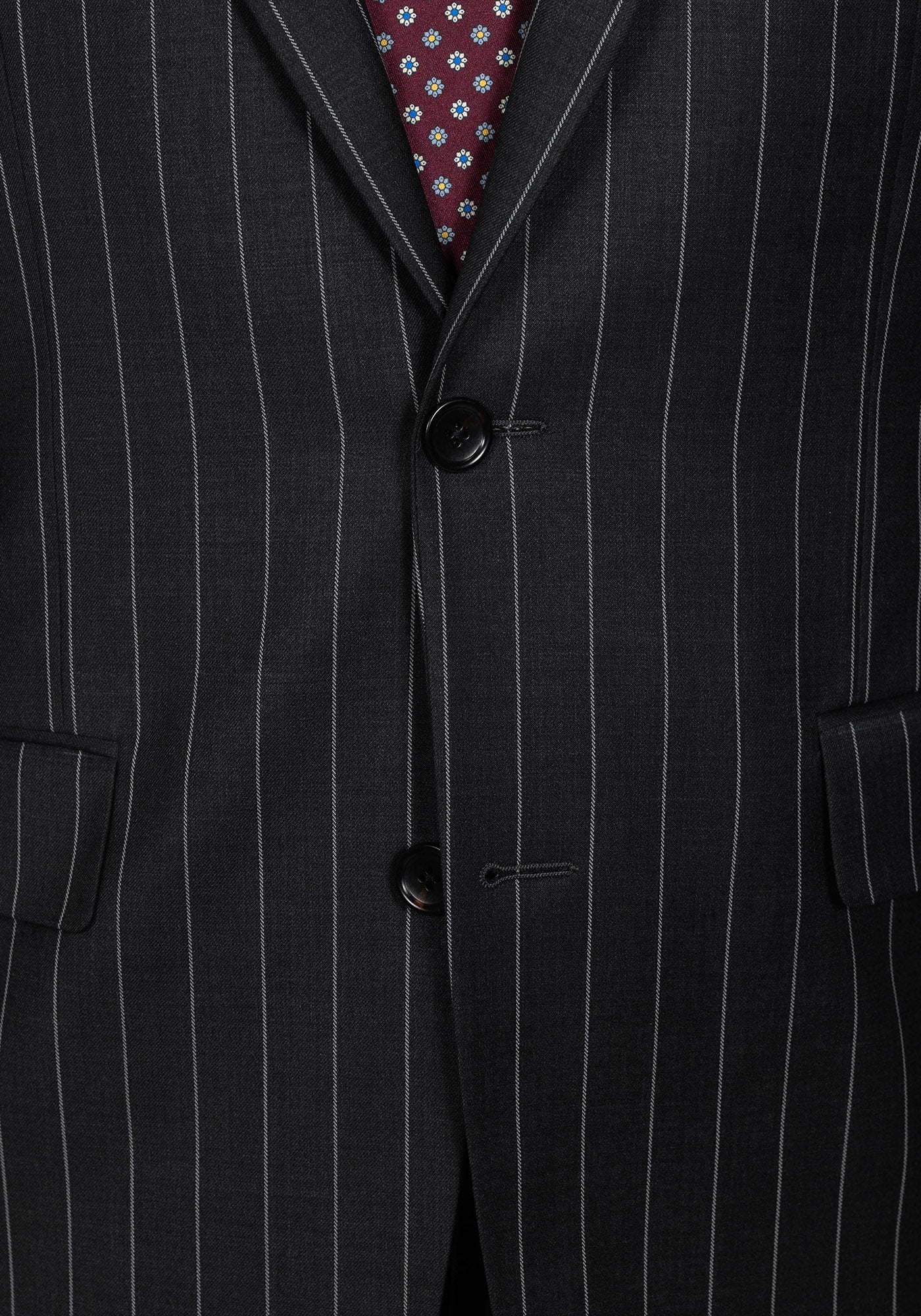 Stretch Black Chalk Stripe Blazer 5