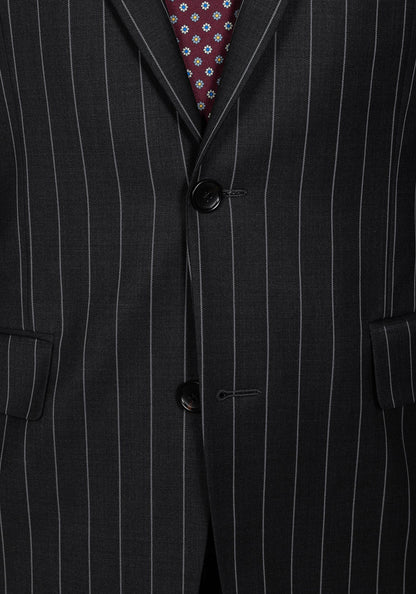 Stretch Black Chalk Stripe Blazer 5