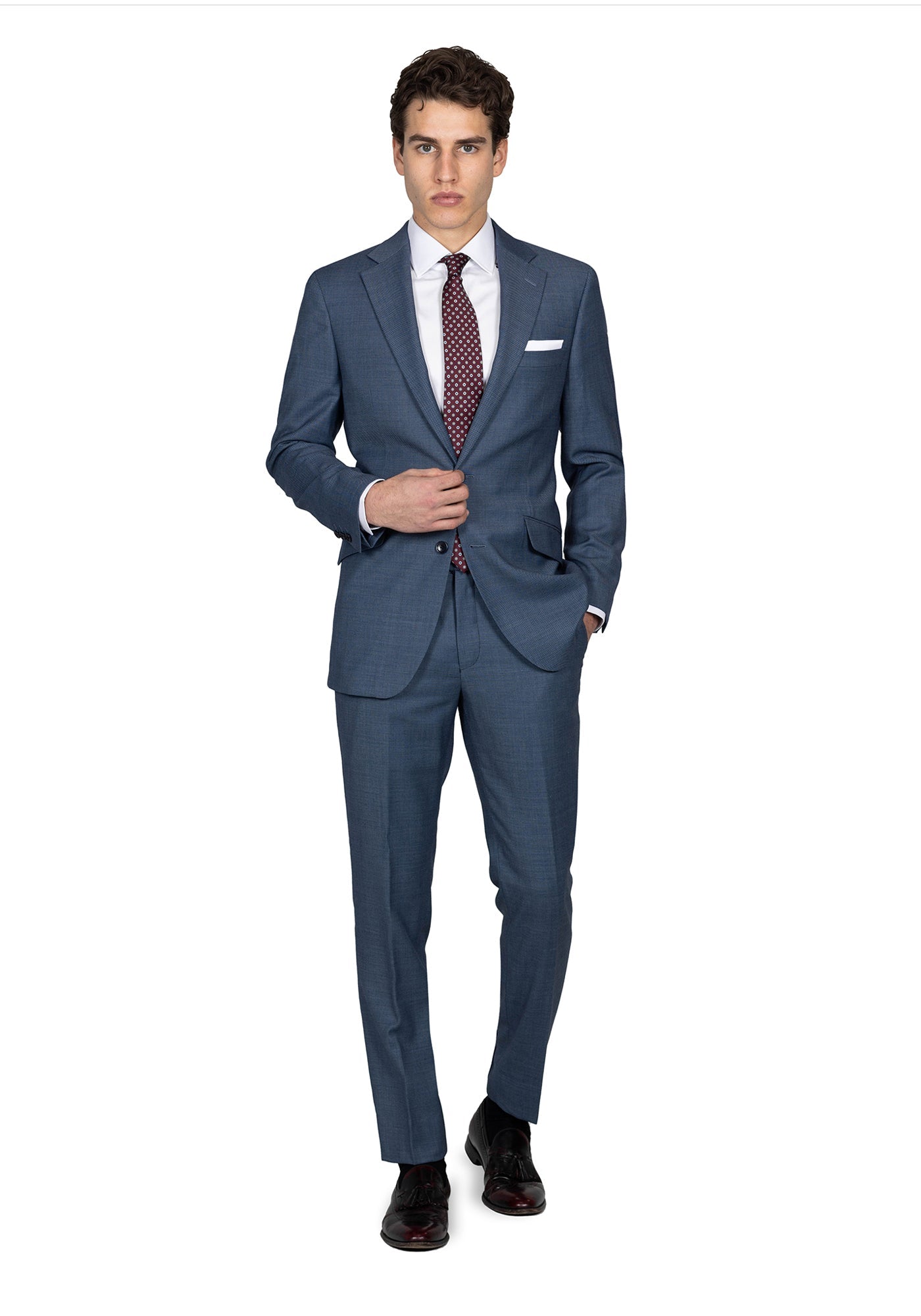 Light Blue Birdseye Suit 2