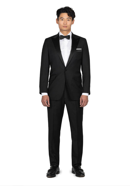 Black Twill Tuxedo Pants 1