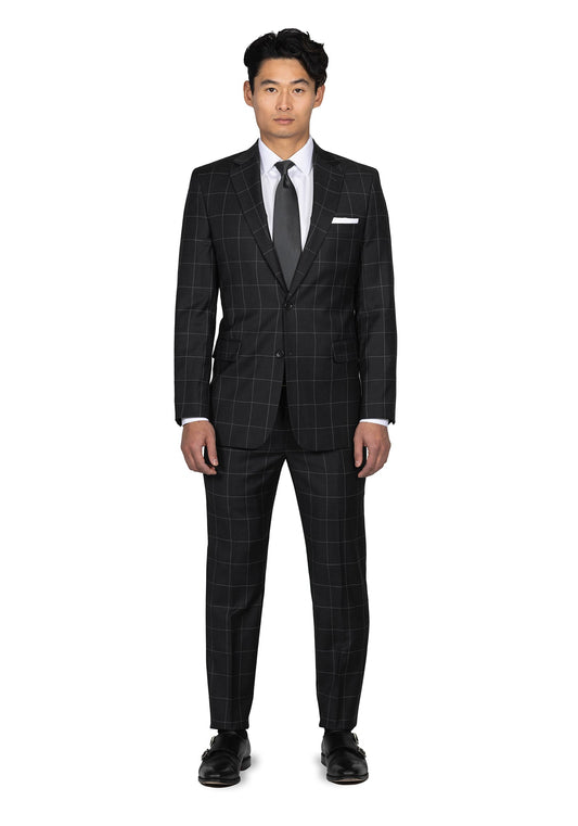 Charcoal Windowpane Suit 1