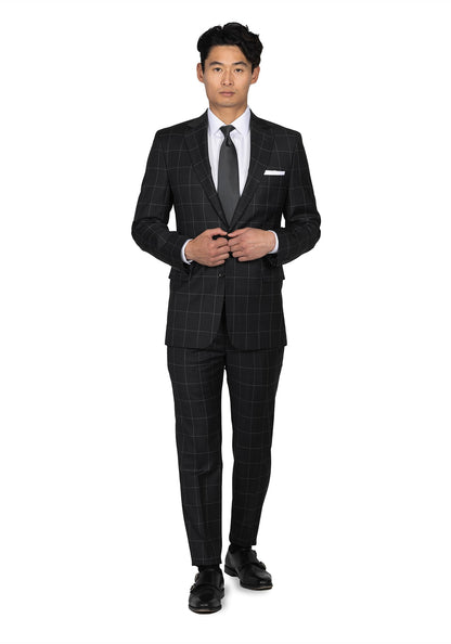 Charcoal Windowpane Suit 2