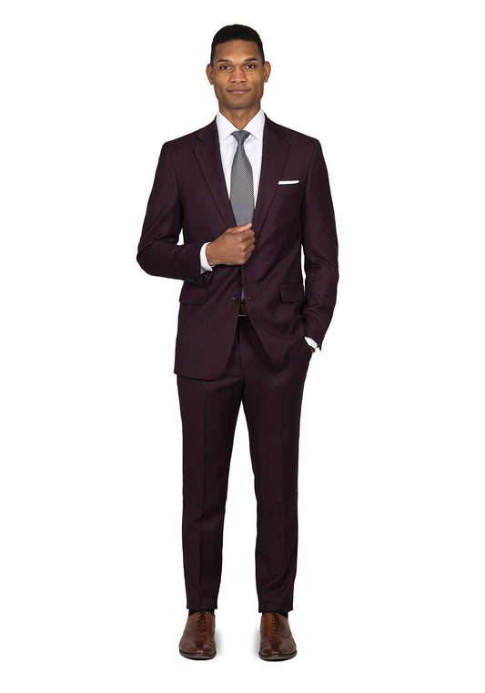 Maroon Birdseye Suit 1