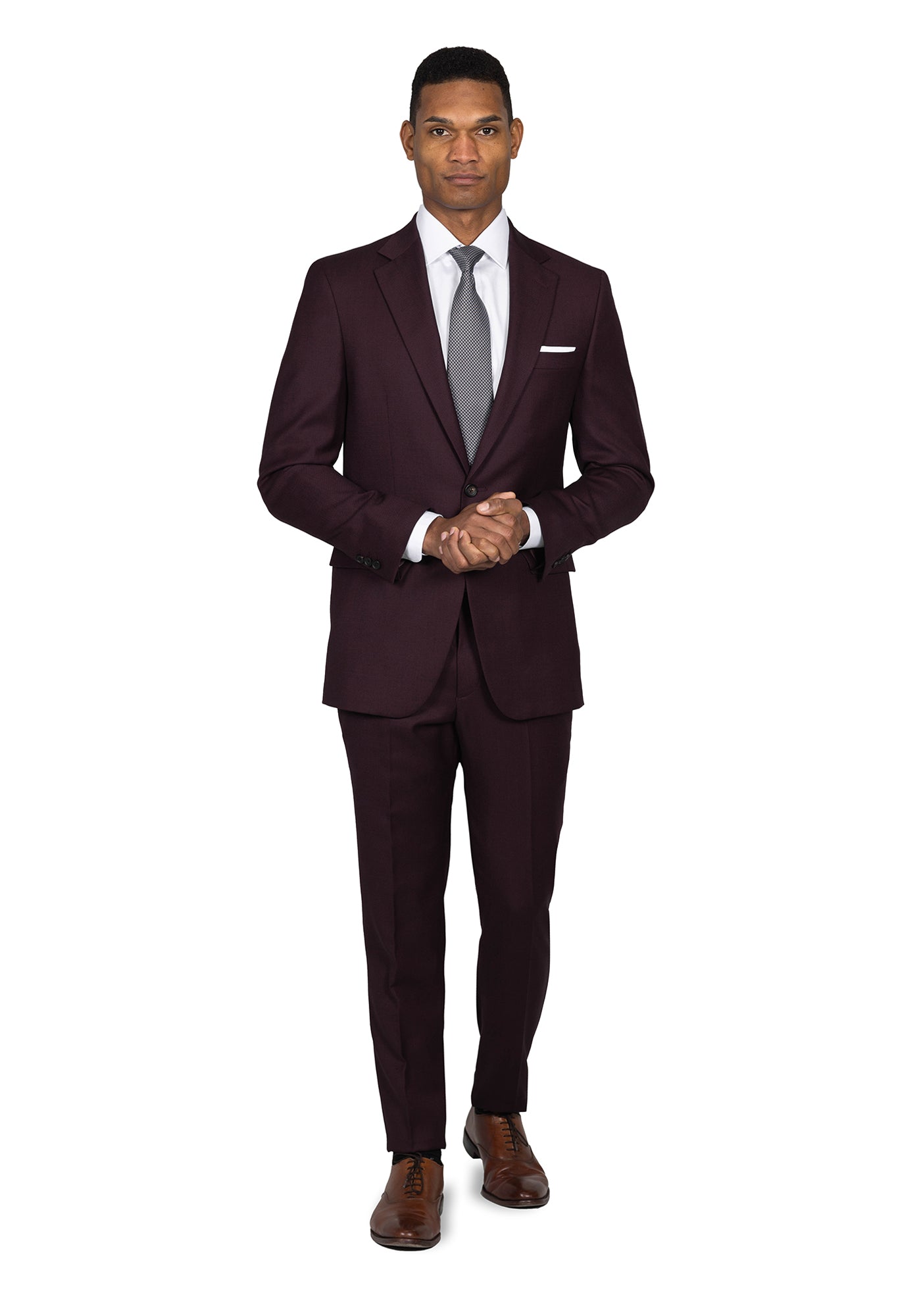Maroon Birdseye Suit 2