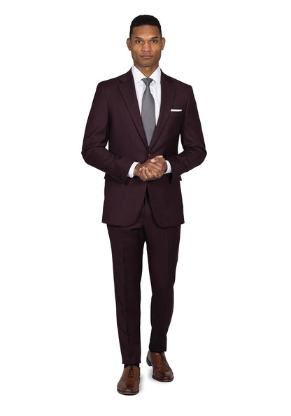 Maroon Birdseye Suit 2