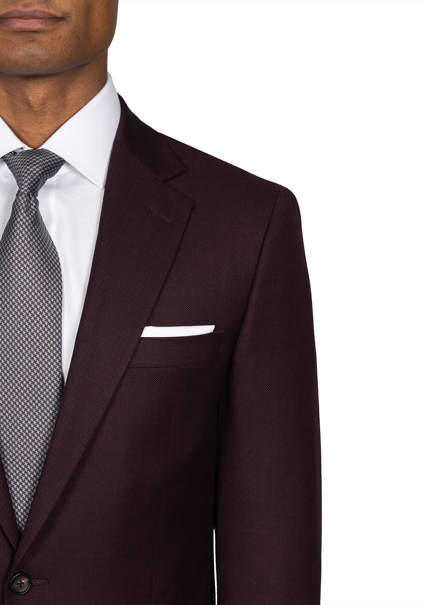 Maroon Birdseye Suit 3