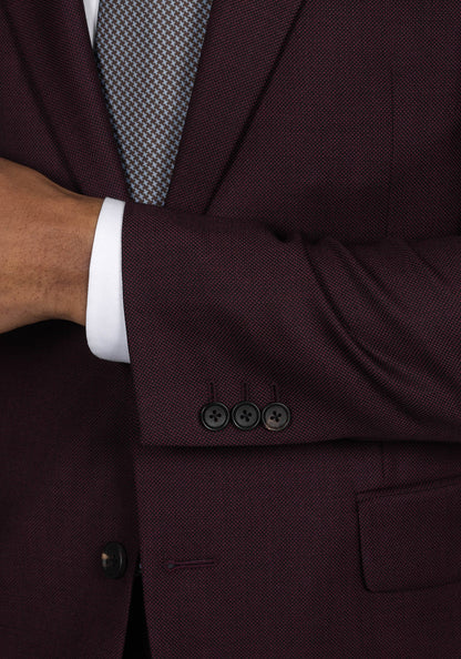 Maroon Birdseye Suit 5