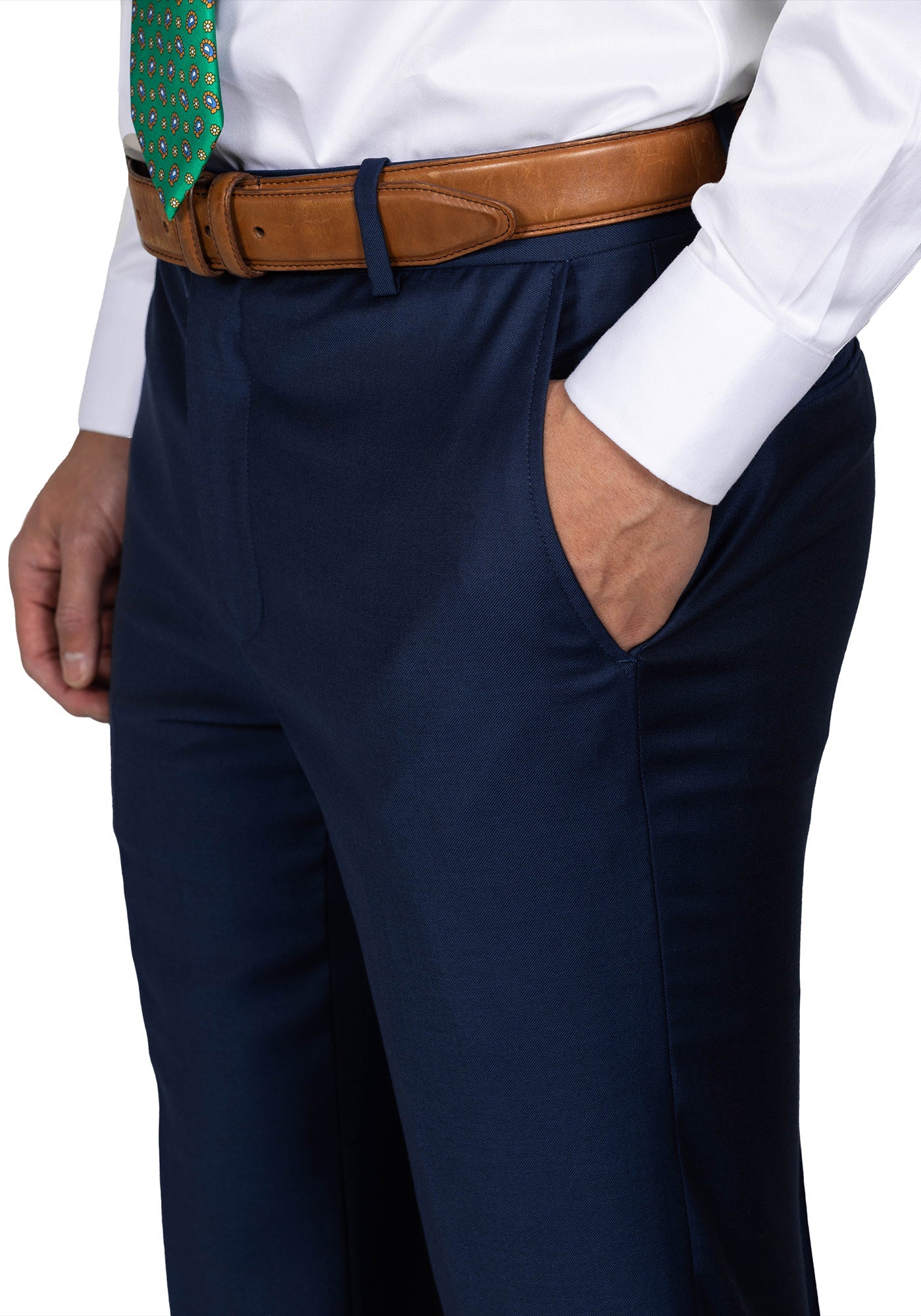 Navy Plain Twill Custom Dress Pants Black Lapel Navy Plain Twill Custom Dress Pants Black Lapel