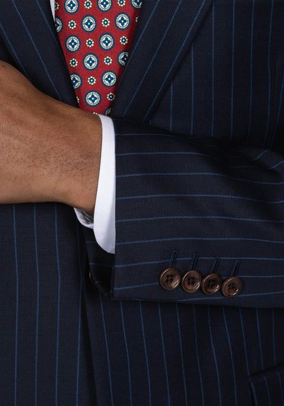 Navy Chalk Stripe Suit 6