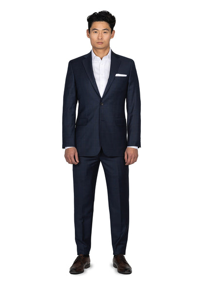 Navy and Maroon Glen Plaid Suit 1