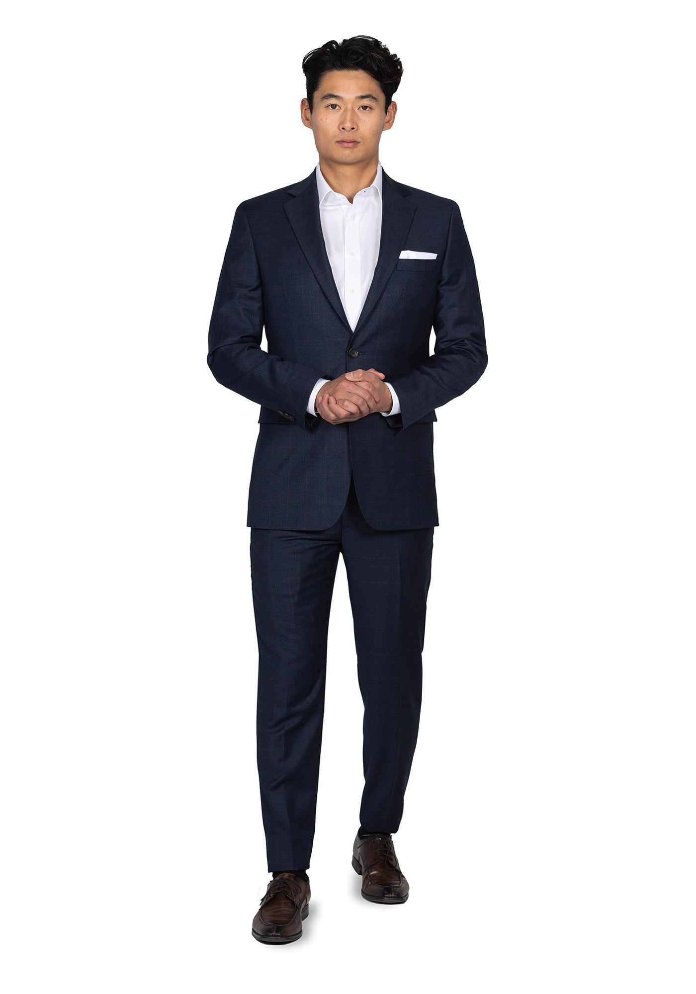 Navy and Maroon Glen Plaid Suit 2