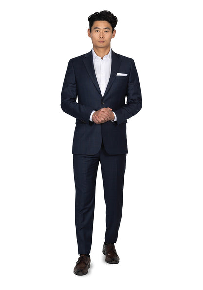 Navy and Maroon Glen Plaid Suit 2