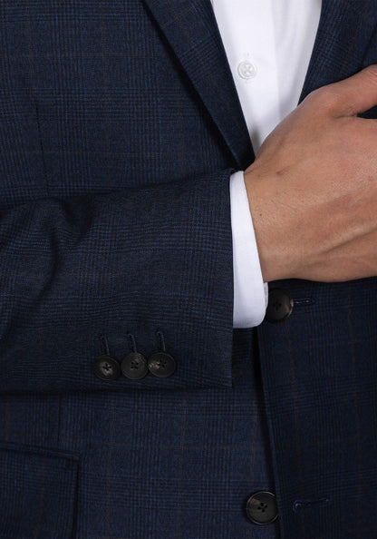 Navy and Maroon Glen Plaid Suit 5