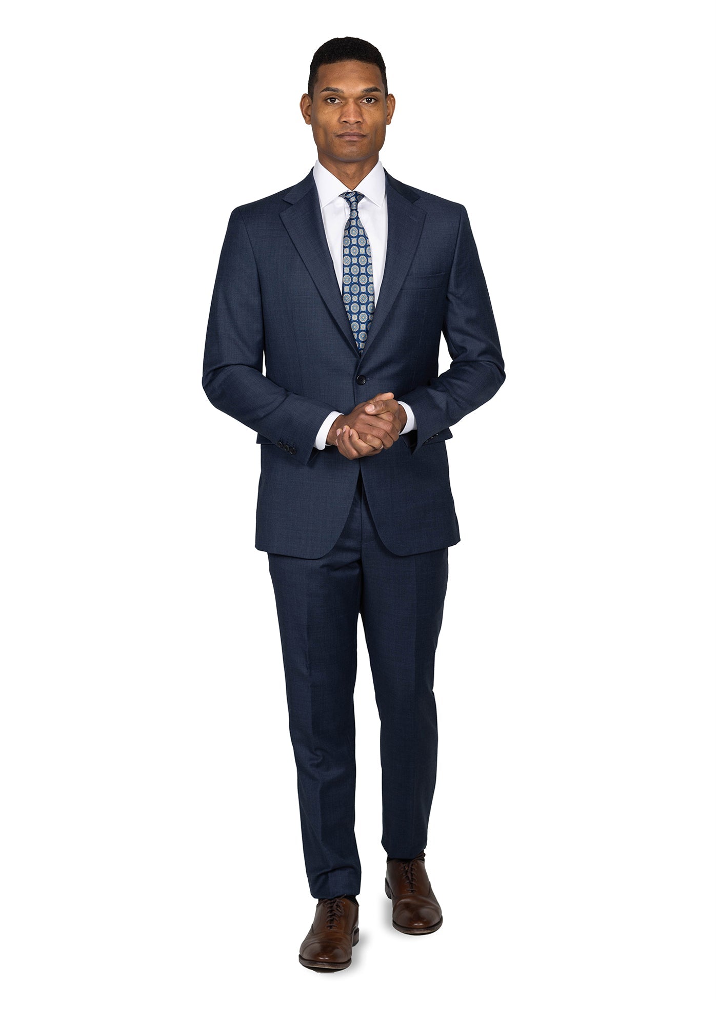 Steel Blue Nailhead Custom Suit Steel Blue Nailhead Custom Suit