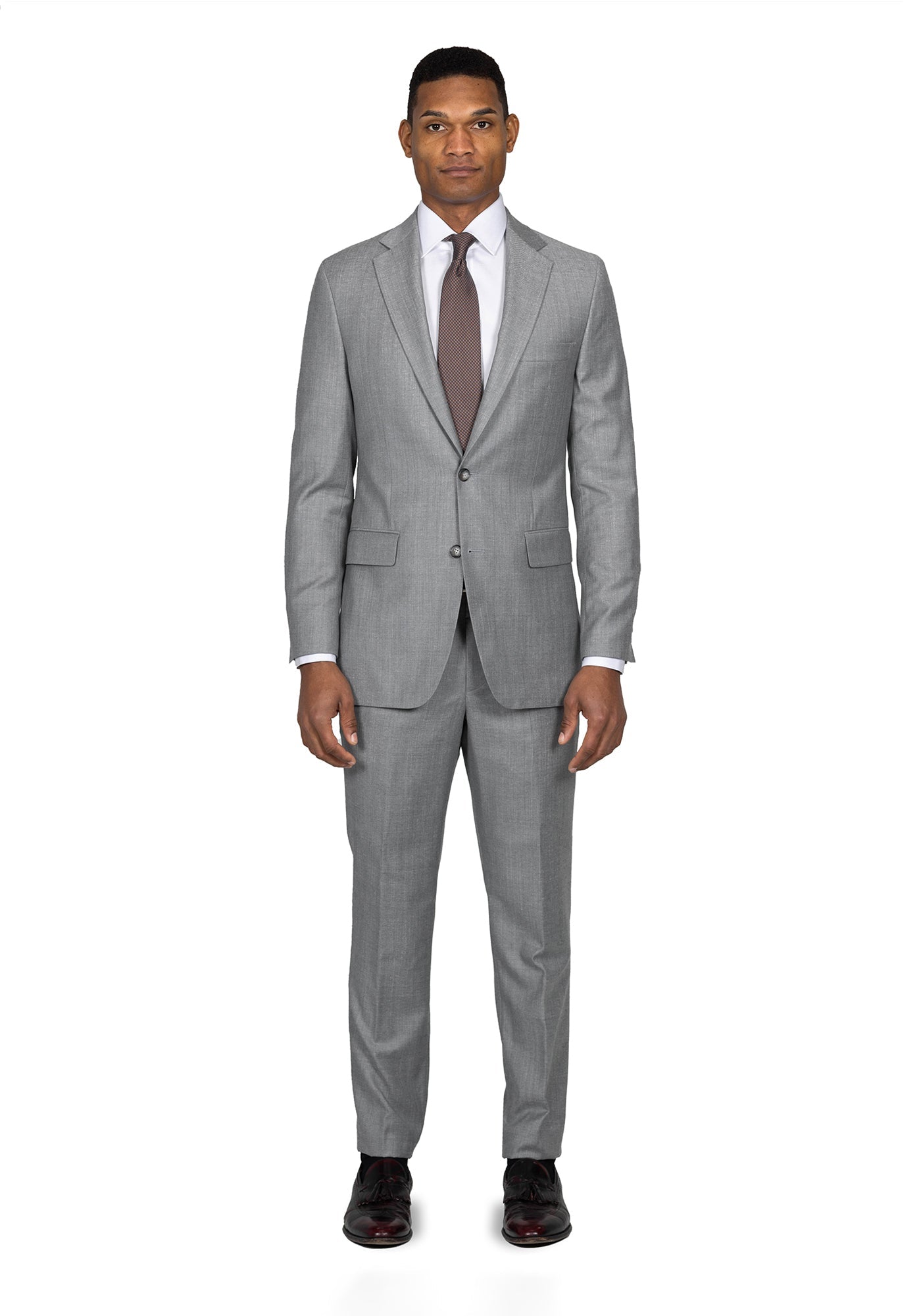 Heather Light Grey Twill Suit 1