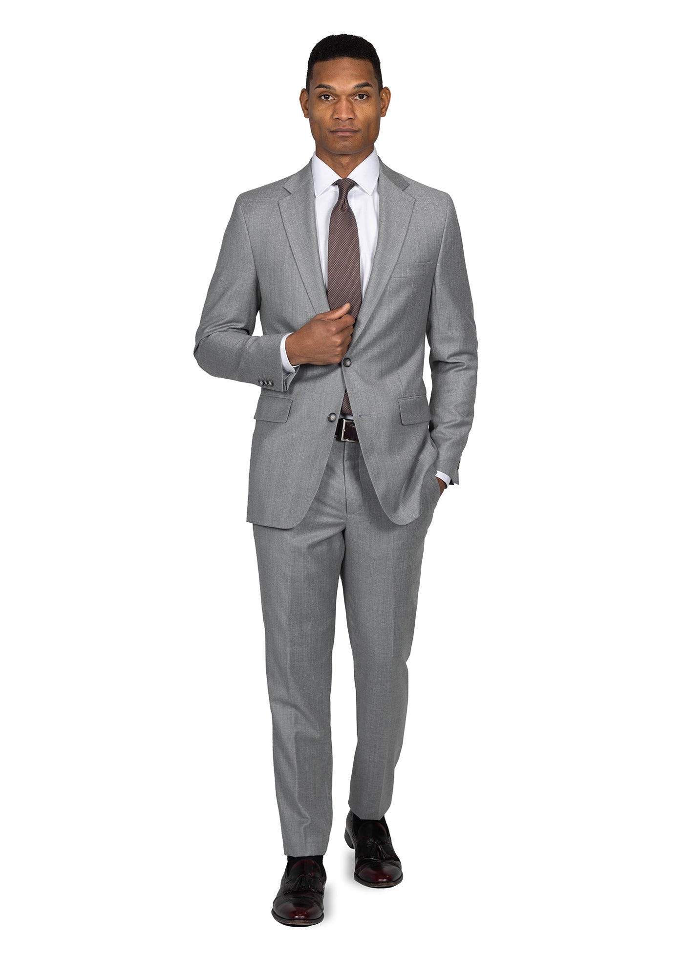 Heather Light Grey Twill Suit 2