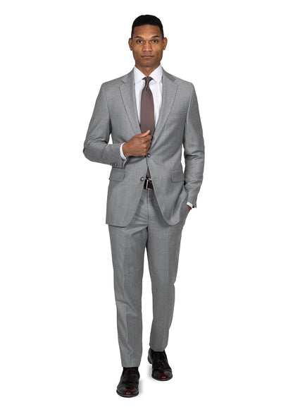 Heather Light Grey Twill Suit 2