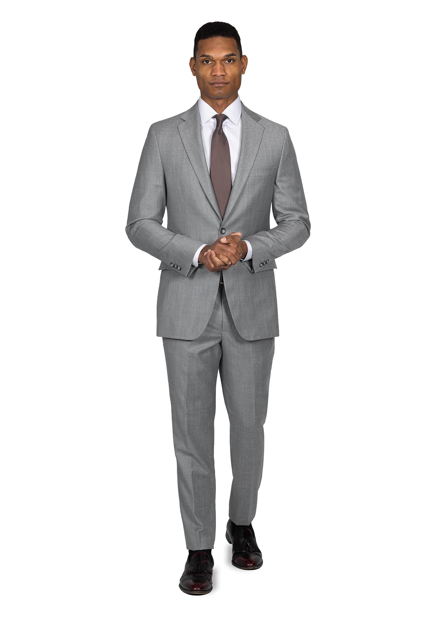 Heather Light Grey Twill Suit 3