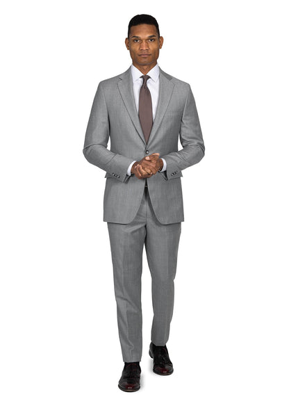 Heather Light Grey Twill Suit 3