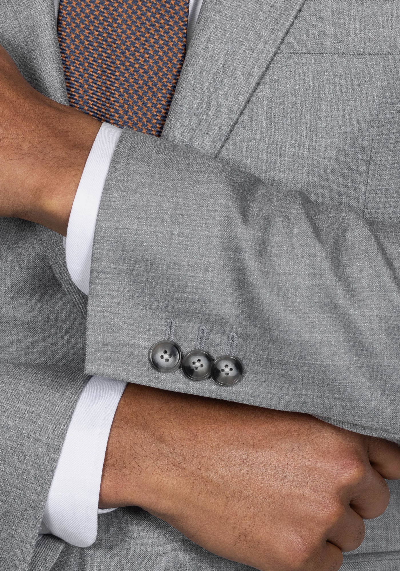 Heather Light Grey Twill Suit 6