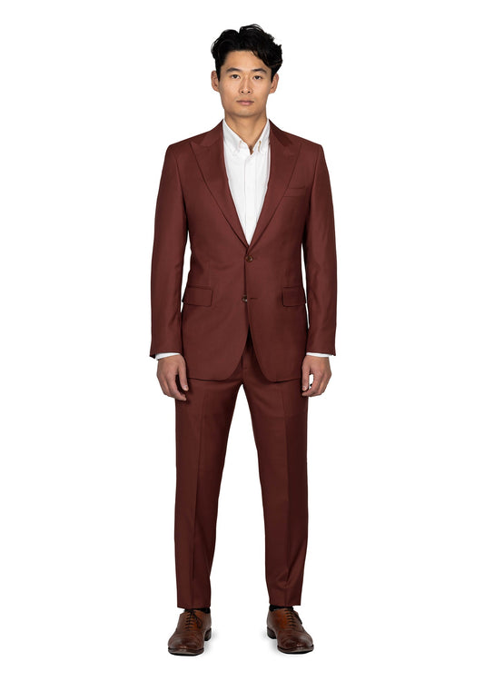 Brick Red Twill Suit 1