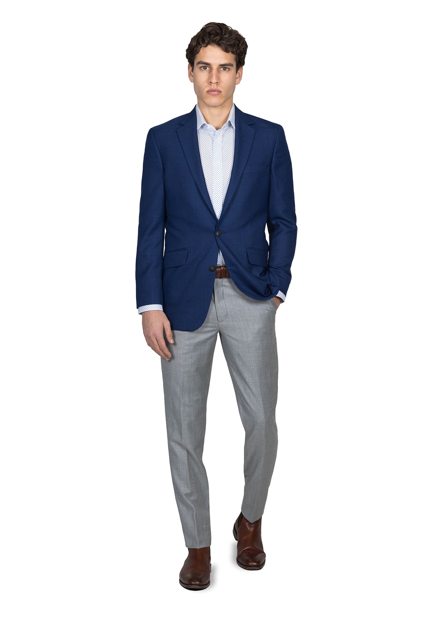 Navy Hopsack Custom Suit Navy Hopsack Custom Suit