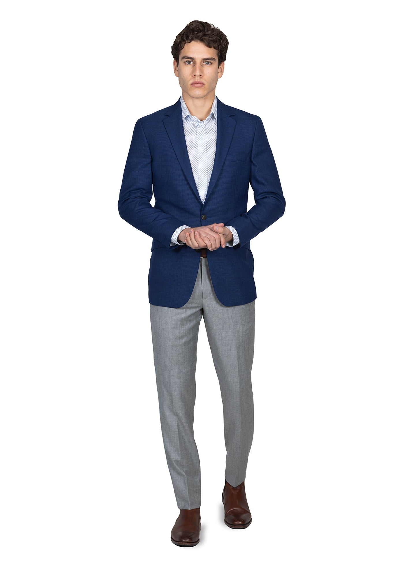 Navy Hopsack Suit 2