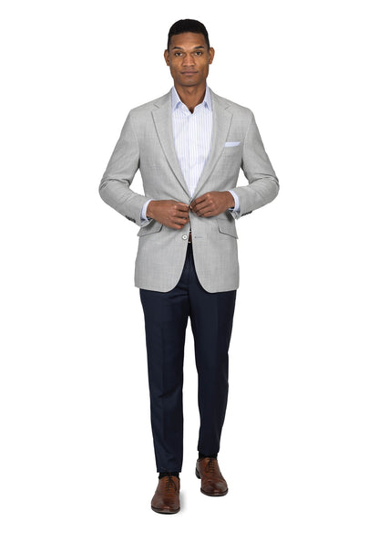 Light Grey Hopsack Custom Dress Pants