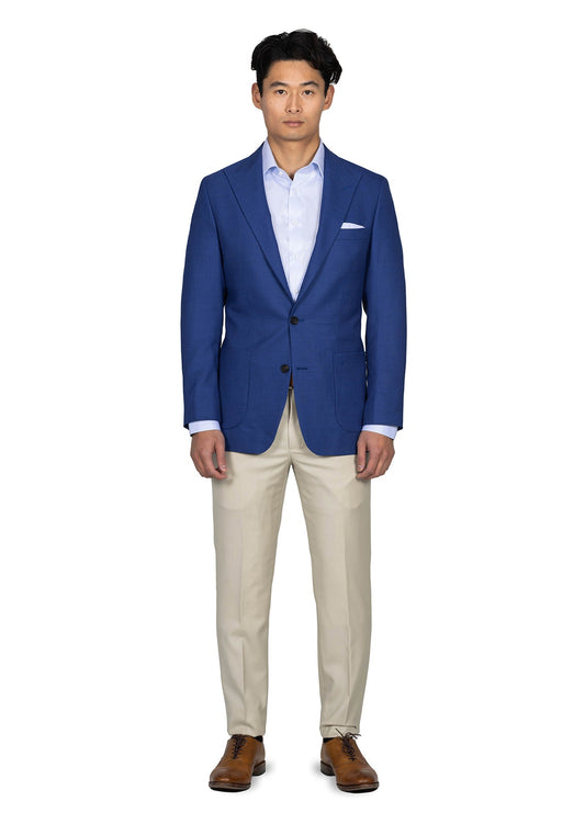 Royal Blue Hopsack Suit 1