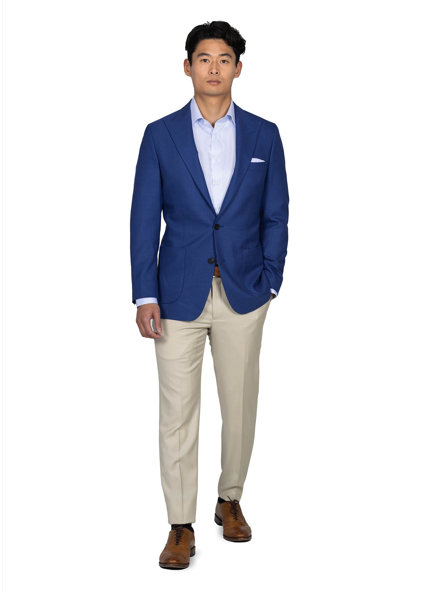 Royal Blue Hopsack Custom Blazer