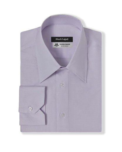 Thomas Mason Lavender Royal Oxford Custom Dress Shirt Black Lapel Thomas Mason Lavender Royal Oxford Custom Dress Shirt Black Lapel