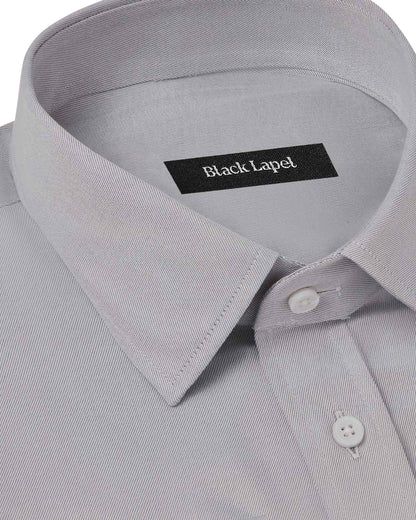 Easy-Care Light Grey Fine Twill Dress Shirt 2