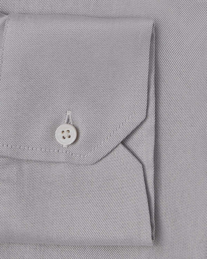 Easy-Care Light Grey Fine Twill Dress Shirt 3
