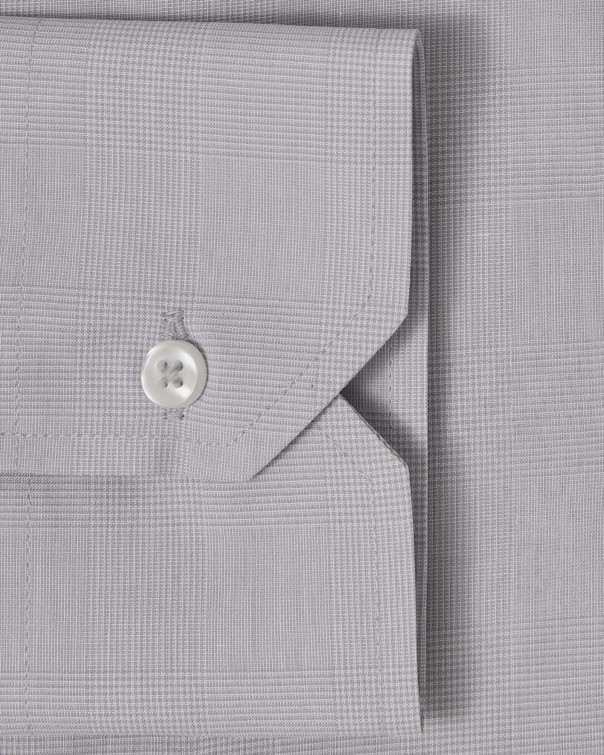 Thomas Mason Grey Prince of Wales Custom Dress Shirt – Black Lapel