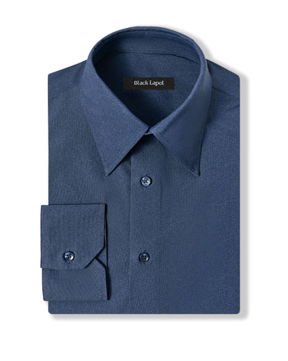 Ultra Comfort Navy Twill Dress Shirt 1