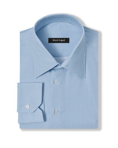 Ultra Comfort Blue Herringbone Dress Shirt 1