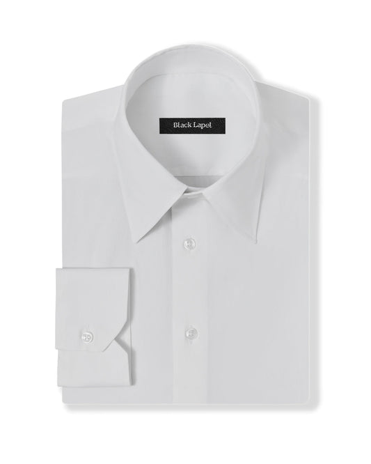 Stretch Cotton Blend White Blend Dress Shirt 1